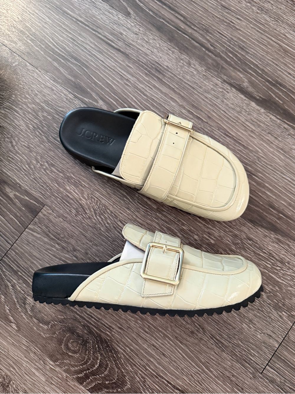 J. Crew Croc Embossed Leather Clog New